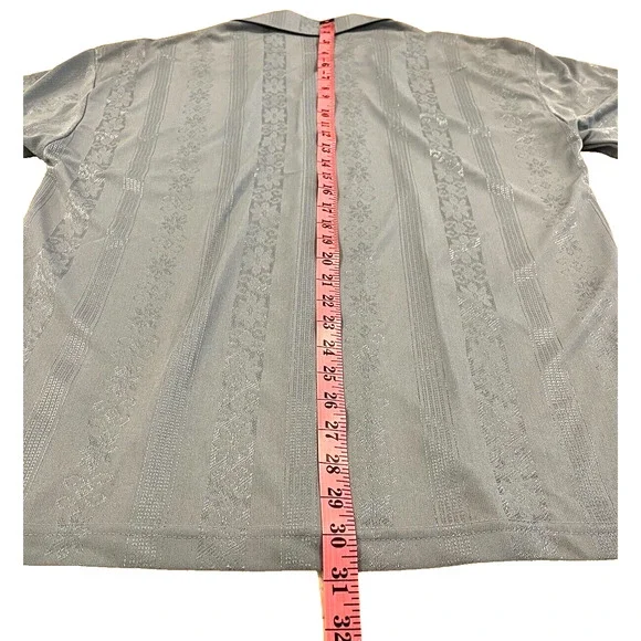 BC ETHIC Lounge Short Sleeve Shirt Mens SZ L NEW Shimmery Blue Button Up - Picture 5 of 11